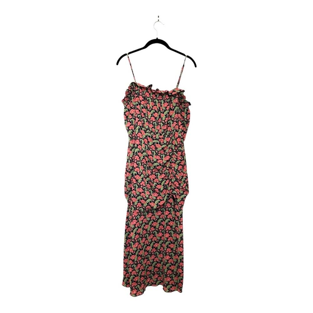 ELLIATT Floral Ruched Midi A Line Dress Size XL